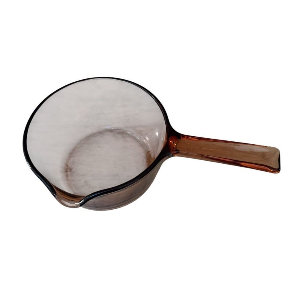 Vision 1 Liter Corning Ware Amber Glass Sauce Pan Pot Spout